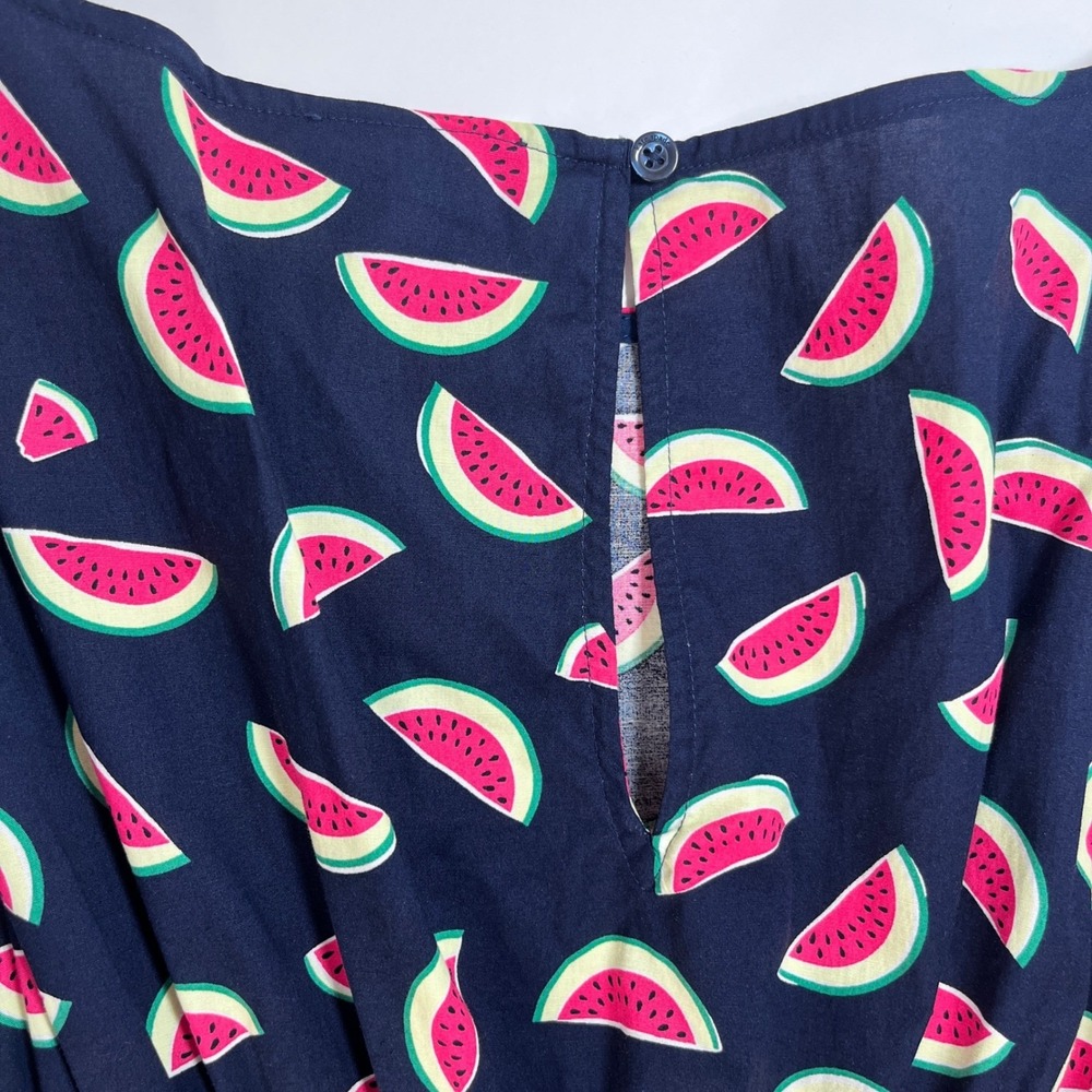 Kate Spade Watermelon Party Blaire Dress Womens Large Navy Blue KC389 - Picture 13 of 13